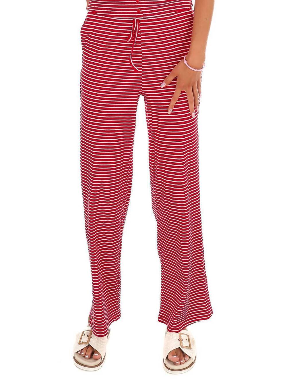 NEW BAILEY ROSE women's all that and more stripe pants in red